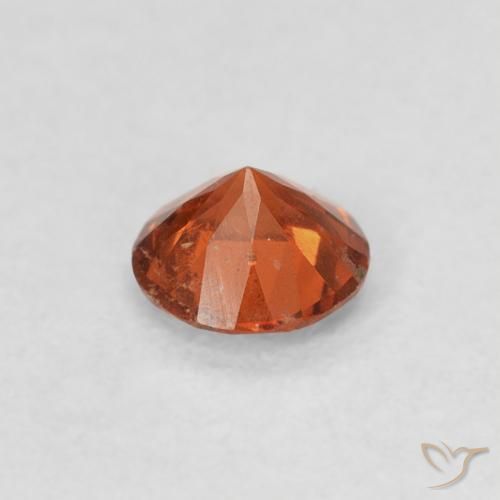 Spessartite Garnet Gemstone in 4.2 mm Size for Sale, Spessartite Garnet Stone in Medium Orange Color