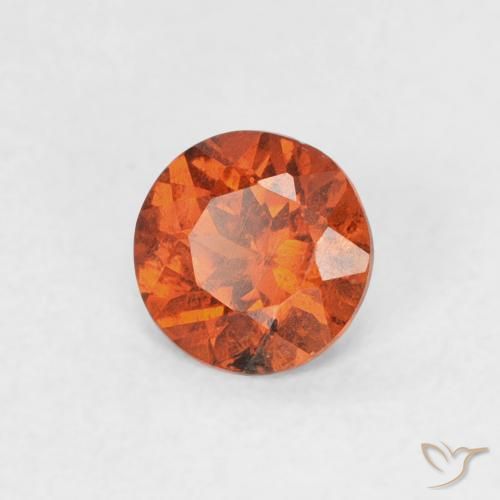 0.51 ct Orange Spessartite Garnet Stone, Natural Spessartite Garnet in Round Facet Shape for Sale