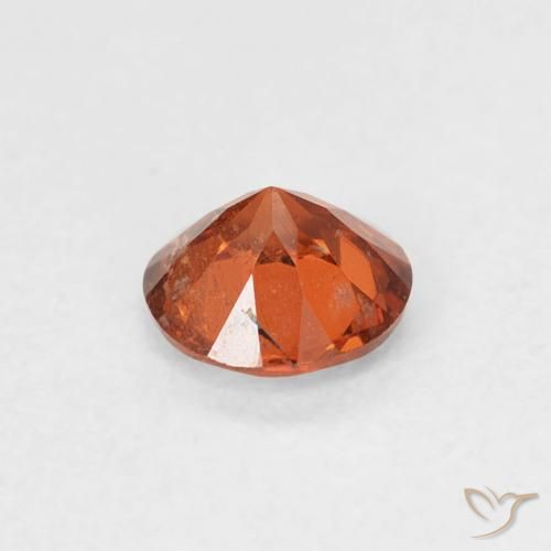 Spessartite Garnet Gemstone in 4.8 mm Size for Sale, Spessartite Garnet Stone in Amber Orange Color
