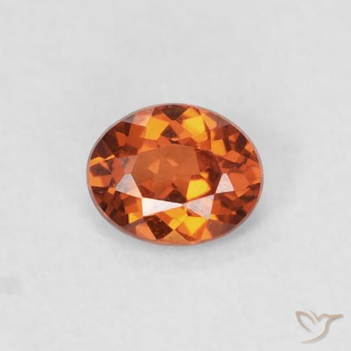 0.36ct Natural Reddish Orange Spessartite Garnet, Oval, VS