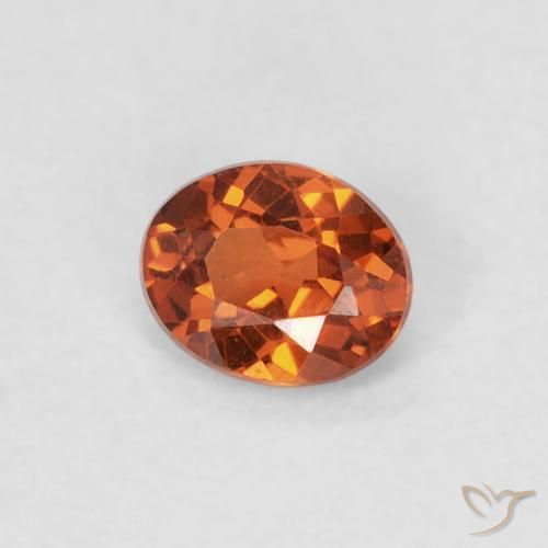 0.36 ct Orange Spessartite Garnet Stone, Natural Spessartite Garnet in Oval Facet Shape for Sale