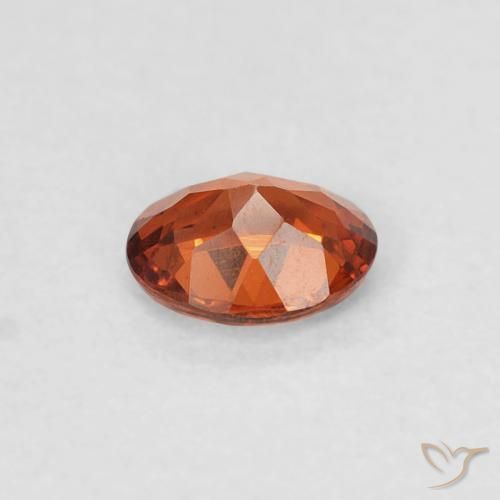 Spessartite Garnet Gemstone in 4.7 x 3.8 mm Size for Sale, Spessartite Garnet Stone in Reddish Orange Color
