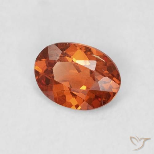 0.39 ct Orange Spessartite Garnet Stone, Natural Spessartite Garnet in Oval Facet Shape for Sale