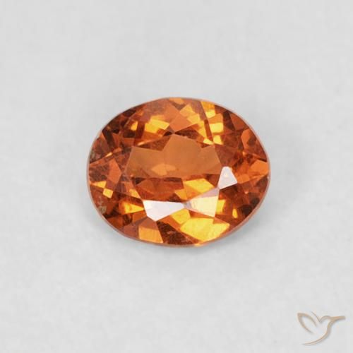 0.25 ct Orange Spessartite Garnet Gemstone, Spessartite Garnet Gem in Oval Facet Shape for Sale.