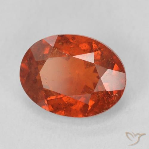 2.98 ct Red Spessartite Garnet Stone, Natural Spessartite Garnet in Oval Facet Shape for Sale