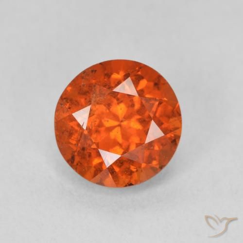 1.85ct Natural Reddish Orange Spessartite Garnet, Round, SI