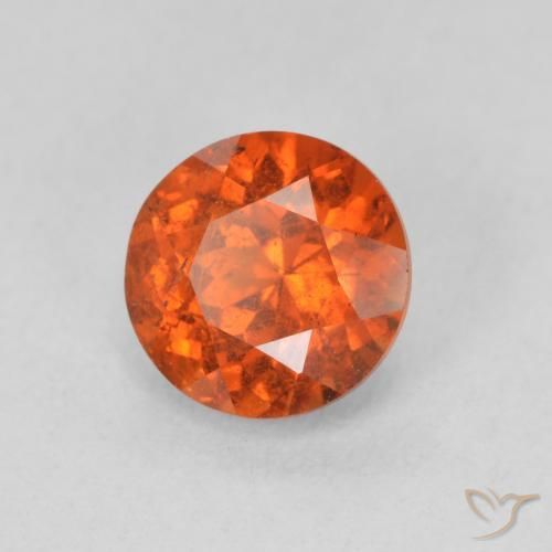 1.85 ct Red Spessartite Garnet Stone, Natural Spessartite Garnet in Round Facet Shape for Sale