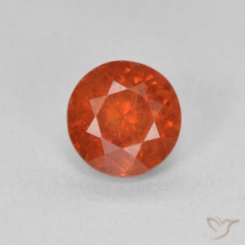 1.57ct Natural Reddish Orange Spessartite Garnet, Round, SI