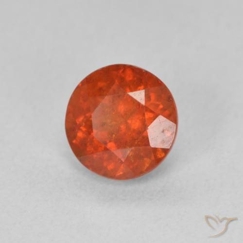 1.57 ct Red Spessartite Garnet Stone, Natural Spessartite Garnet in Round Facet Shape for Sale