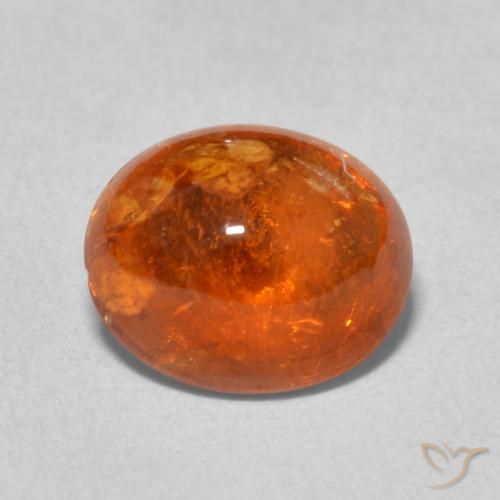 4.78ct Natural Reddish Orange Spessartite Garnet, Oval, Transparent