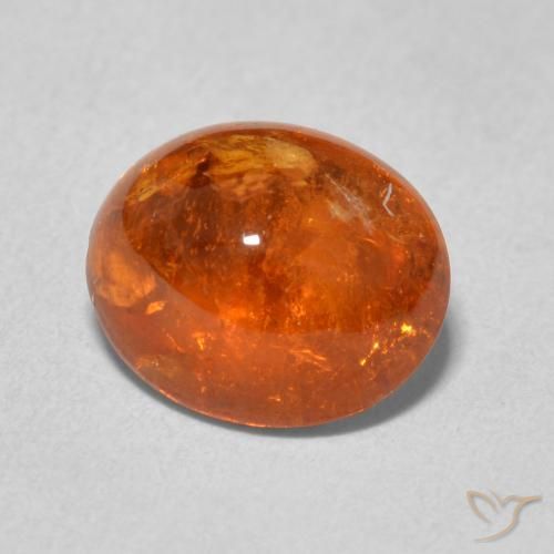 4.78 ct Orange Spessartite Garnet Stone, Natural Spessartite Garnet in Oval Cabochon Shape for Sale