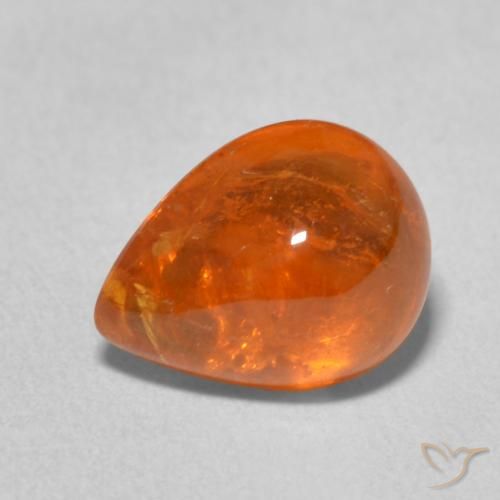 3.99ct Natural Reddish Orange Spessartite Garnet, Pear Shape, Transparent