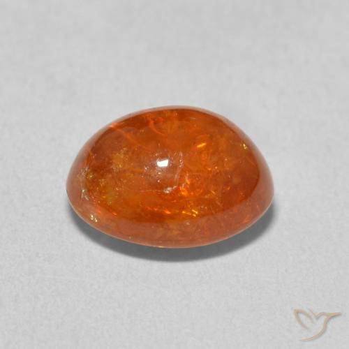 Spessartite Garnet Gemstone in 9.2 x 7.5 mm Size for Sale, Spessartite Garnet Stone in Medium Orange Color
