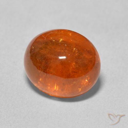 4.38 ct Orange Spessartite Garnet Stone, Natural Spessartite Garnet in Oval Cabochon Shape for Sale