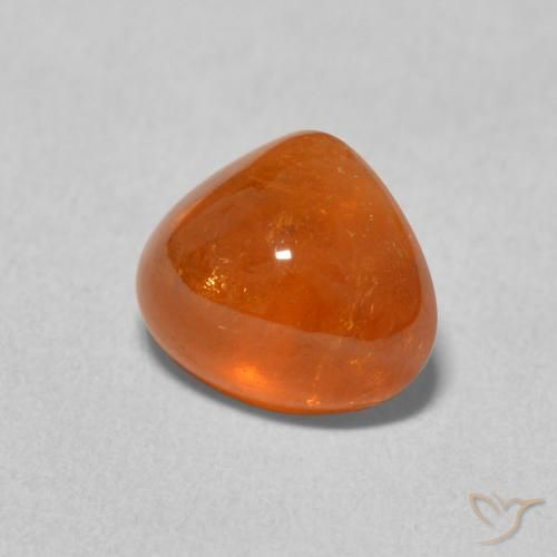 3.14 ct Orange Spessartite Garnet Stone, Natural Spessartite Garnet in Pear Cabochon Shape for Sale