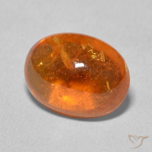 4.88 ct Orange Spessartite Garnet Stone, Natural Spessartite Garnet in Oval Cabochon Shape for Sale