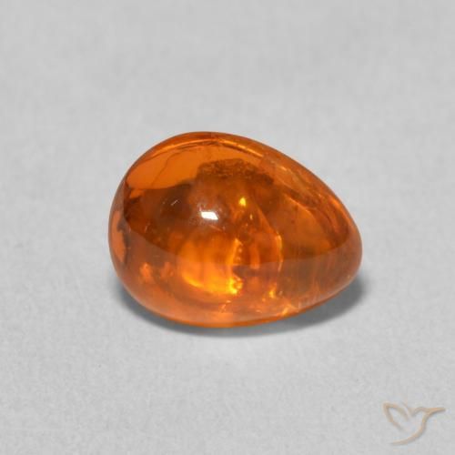 2.39 ct Orange Spessartite Garnet Stone, Natural Spessartite Garnet in Pear Cabochon Shape for Sale
