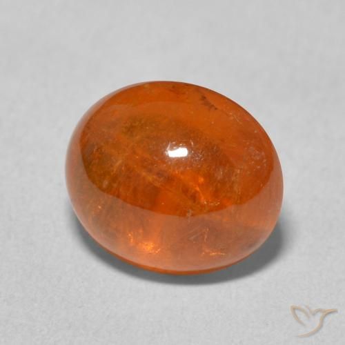 4.85 ct Orange Spessartite Garnet Stone, Natural Spessartite Garnet in Oval Cabochon Shape for Sale