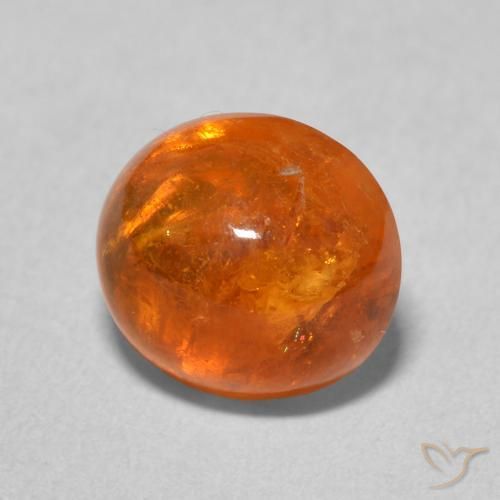 4.57 ct Orange Spessartite Garnet Stone, Natural Spessartite Garnet in Oval Cabochon Shape for Sale