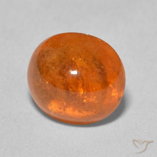 4.52 ct Orange Spessartite Garnet Stone, Natural Spessartite Garnet in Oval Cabochon Shape for Sale