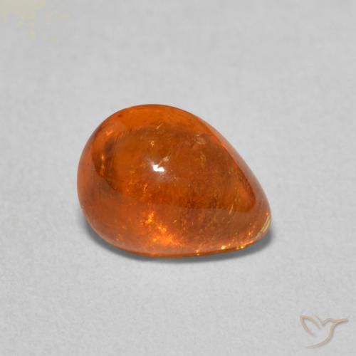 2.18 ct Orange Spessartite Garnet Stone, Natural Spessartite Garnet in Pear Cabochon Shape for Sale
