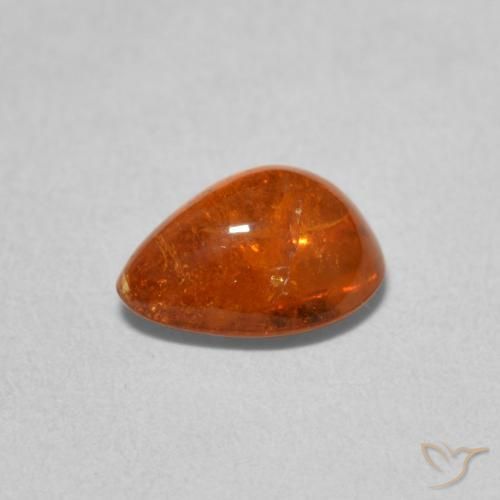 Spessartite Garnet Gemstone in 8.5 x 6.4 mm Size for Sale, Spessartite Garnet Stone in Amber Orange Color