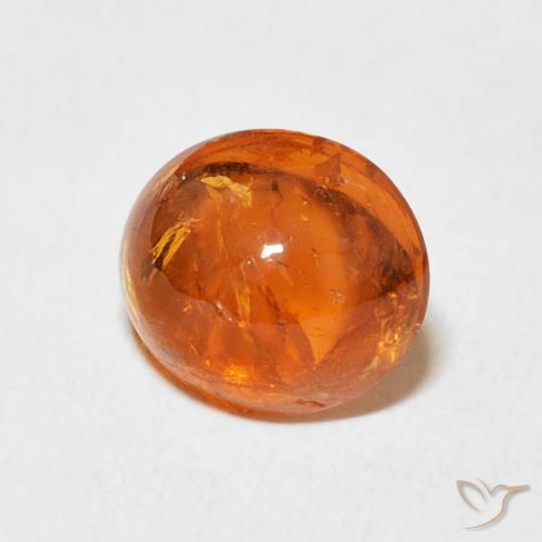 3.94 ct Orange Spessartite Garnet Stone, Natural Spessartite Garnet in Oval Cabochon Shape for Sale