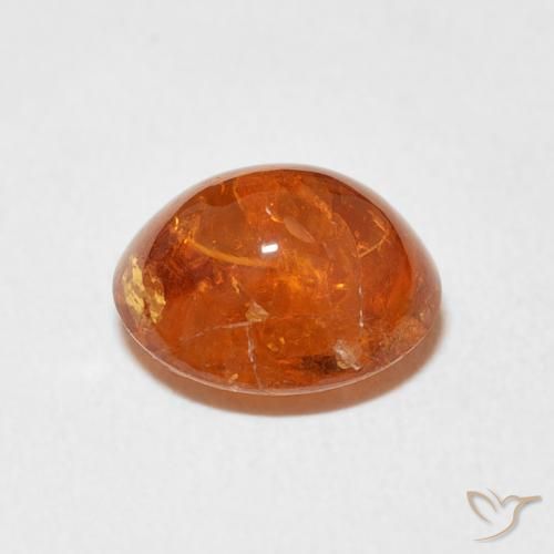Spessartite Garnet Gemstone in 9.2 x 8.1 mm Size for Sale, Spessartite Garnet Stone in Medium Orange Color