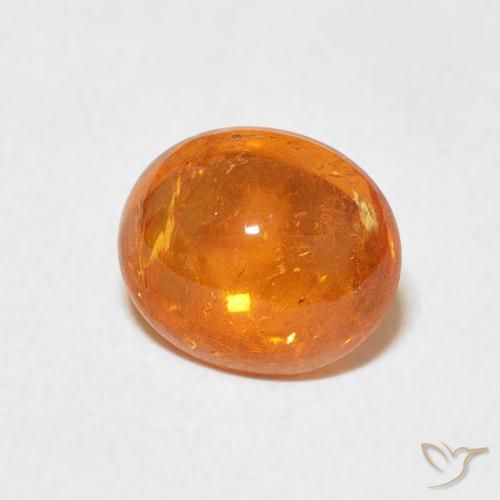 3.18 ct Orange Spessartite Garnet Stone, Natural Spessartite Garnet in Oval Cabochon Shape for Sale