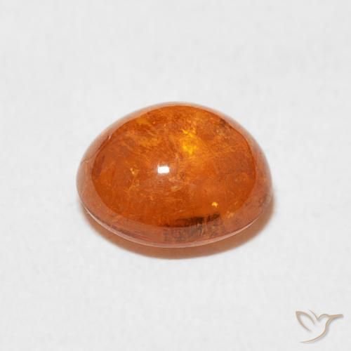 Spessartite Garnet Gemstone in 7.8 x 7.2 mm Size for Sale, Spessartite Garnet Stone in Medium Orange Color