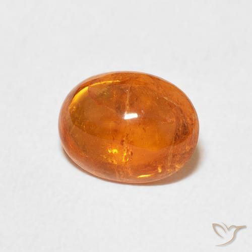 2.20 ct Orange Spessartite Garnet Stone, Natural Spessartite Garnet in Oval Cabochon Shape for Sale
