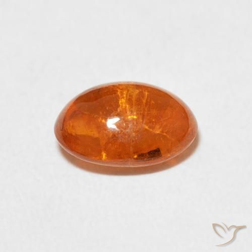 Spessartite Garnet Gemstone in 8.2 x 6.3 mm Size for Sale, Spessartite Garnet Stone in Medium Orange Color