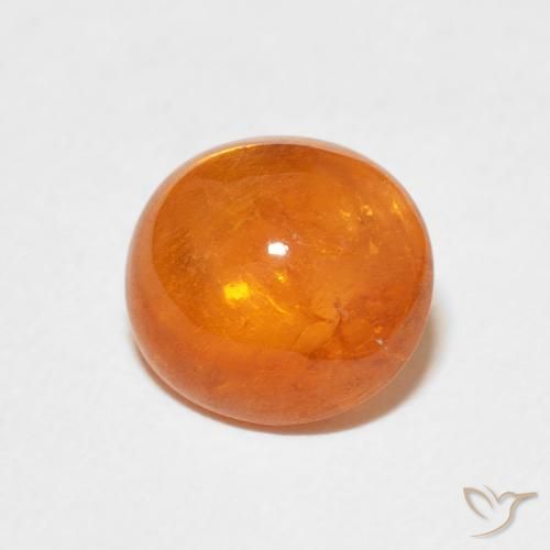 3.86 ct Orange Spessartite Garnet Stone, Natural Spessartite Garnet in Oval Cabochon Shape for Sale