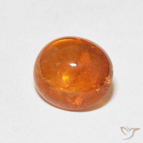 3.68 ct Orange Spessartite Garnet Stone, Natural Spessartite Garnet in Oval Cabochon Shape for Sale