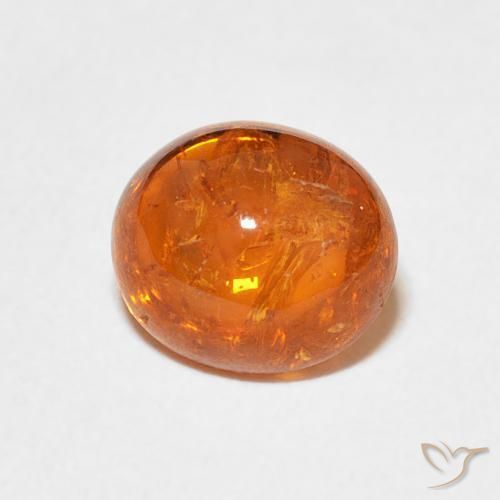 3.25 ct Orange Spessartite Garnet Stone, Natural Spessartite Garnet in Oval Cabochon Shape for Sale