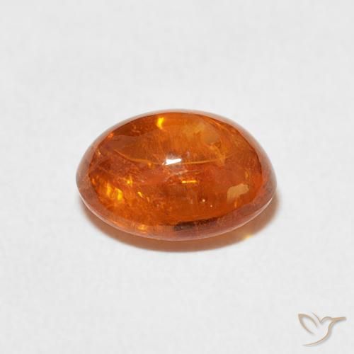 Spessartite Garnet Gemstone in 8.2 x 6.5 mm Size for Sale, Spessartite Garnet Stone in Reddish Orange Color