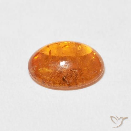 Spessartite Garnet Gemstone in 9 x 7.4 mm Size for Sale, Spessartite Garnet Stone in Amber Orange Color