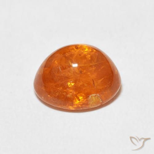 Spessartite Garnet Gemstone in 8.2 x 7 mm Size for Sale, Spessartite Garnet Stone in Bright Orange Color