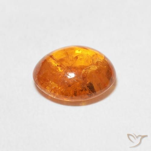 Spessartite Garnet Gemstone in 8 x 7.3 mm Size for Sale, Spessartite Garnet Stone in Medium Orange Color