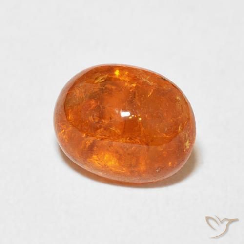 3.09 ct Orange Spessartite Garnet Stone, Natural Spessartite Garnet in Oval Cabochon Shape for Sale