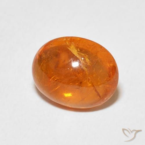 3.24 ct Orange Spessartite Garnet Stone, Natural Spessartite Garnet in Oval Cabochon Shape for Sale