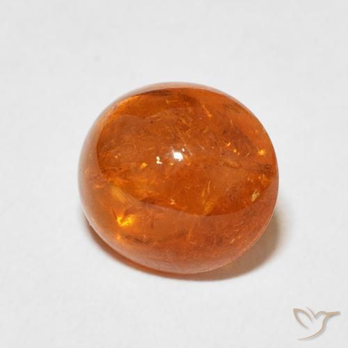 4.79 ct Orange Spessartite Garnet Stone, Natural Spessartite Garnet in Oval Cabochon Shape for Sale