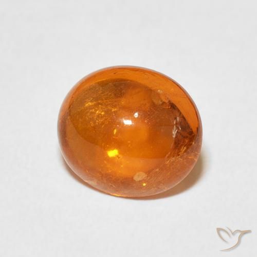 3.45 ct Orange Spessartite Garnet Stone, Natural Spessartite Garnet in Oval Cabochon Shape for Sale