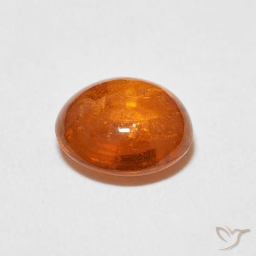 Spessartite Garnet Gemstone in 7.3 x 6.9 mm Size for Sale, Spessartite Garnet Stone in Fire Orange Color
