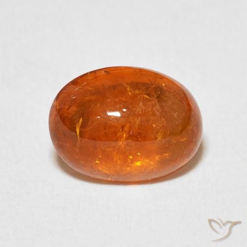 3.69ct Natural Reddish Orange Spessartite Garnet, Oval, Transparent
