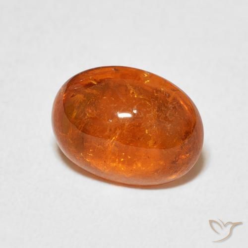 3.69 ct Orange Spessartite Garnet Stone, Natural Spessartite Garnet in Oval Cabochon Shape for Sale