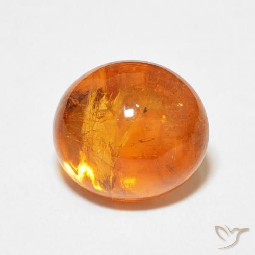 5.78ct Natural Amber Orange Spessartite Garnet, Oval, Transparent