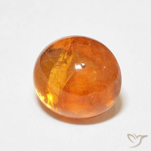 5.78 ct Orange Spessartite Garnet Stone, Natural Spessartite Garnet in Oval Cabochon Shape for Sale