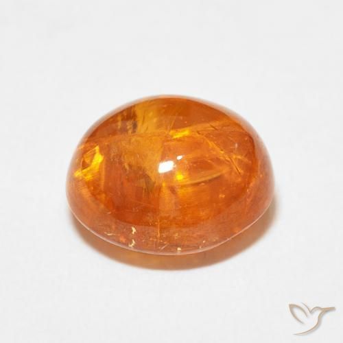Spessartite Garnet Gemstone in 9.9 x 9 mm Size for Sale, Spessartite Garnet Stone in Amber Orange Color