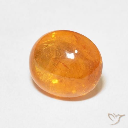 4.56 ct Orange Spessartite Garnet Stone, Natural Spessartite Garnet in Oval Cabochon Shape for Sale
